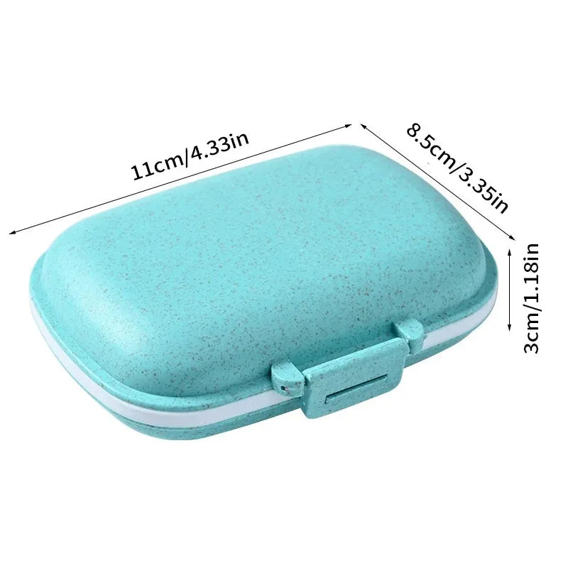 Portable 8-compartment Sealed Pill Box Dustproof and Moisture-proof Pill Storage Box Double-layer Compartment Candy Box with Lid Vue