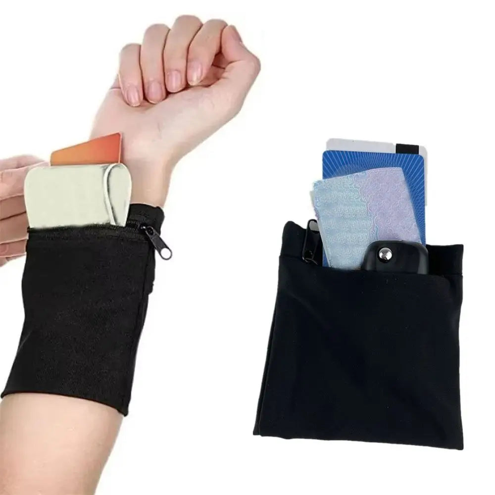 Lightweight Sports Wristlet Bag Breathable One Size Cycling Wrist Bag Adjustable Zipper Closure Running Wrist Bag Outdoor Sports Vue