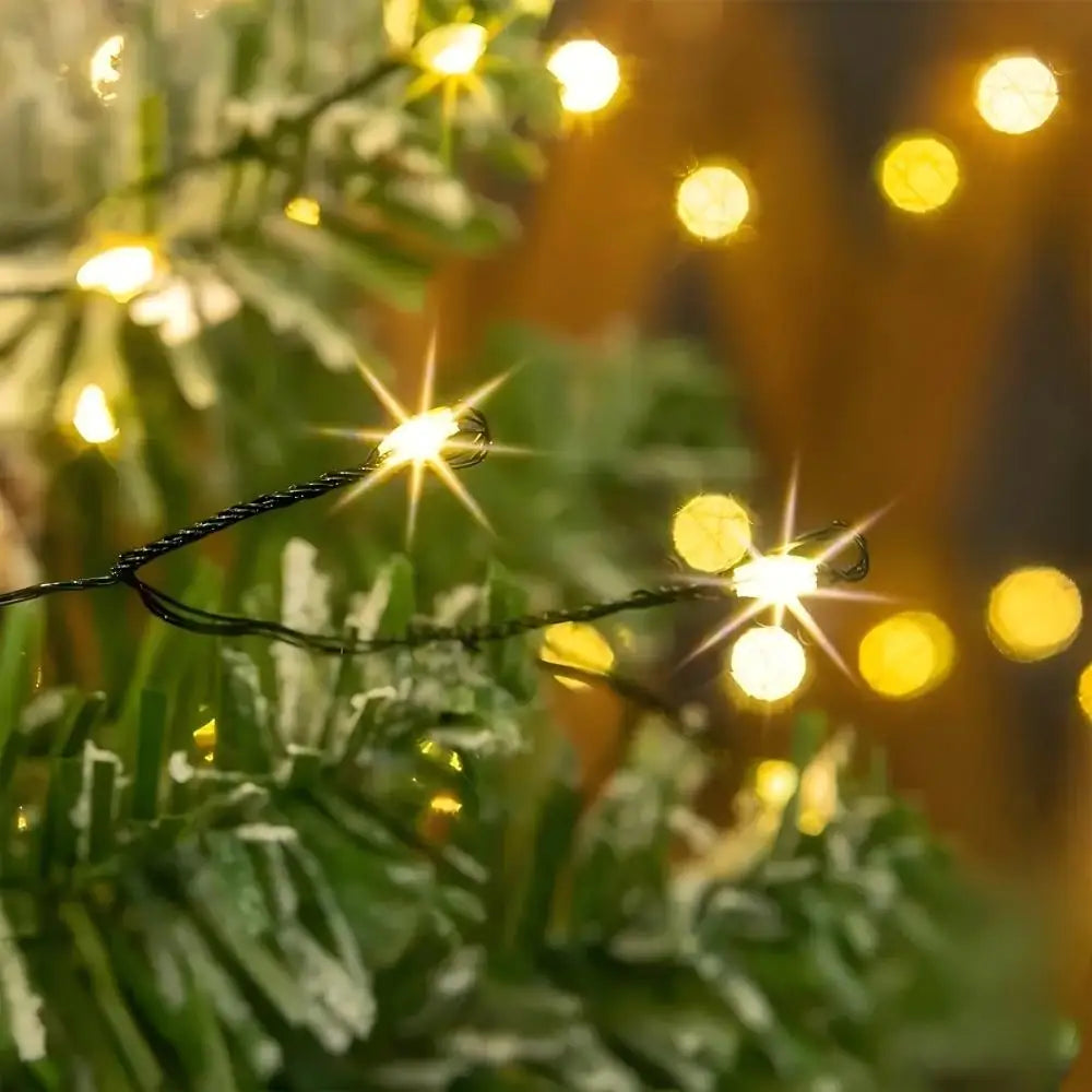8 Lighting Modes Green Cable Fairy Lights, Dimmable LED String Lights, Battery Powered for Xmas Garden Window Festive Decoration Vue