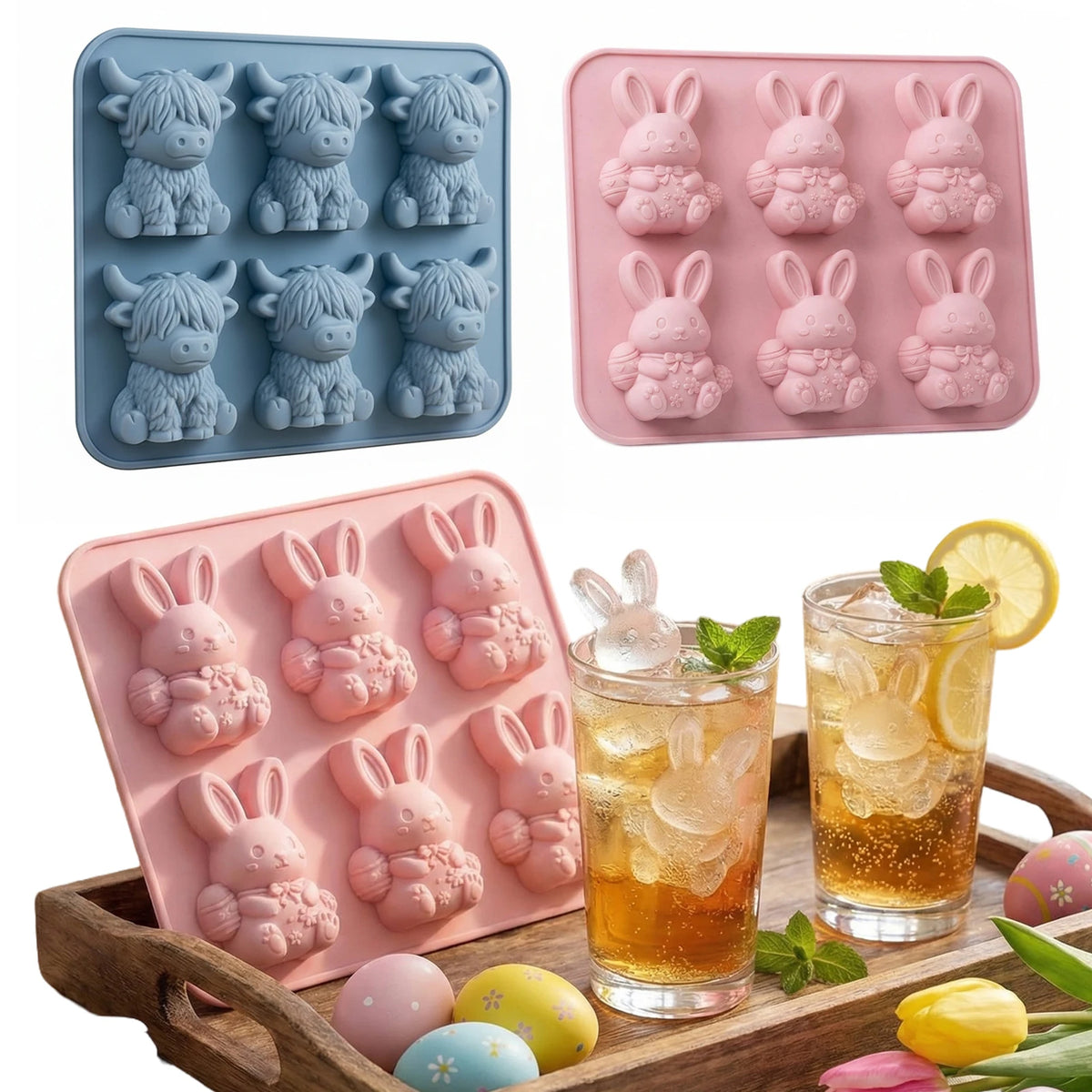 Easter Bunny Silicone Mould – 6 Cavity Candle & Soap Casting Silicone Craft Mould Vue