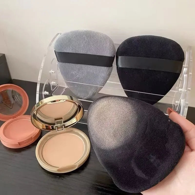Large Drop Shape Velvet Powder Puffs Setting Loose Powder Flocking Soft Cosmetic Triangle Pointed Makeup Tool Cosmestic Puffs Vue