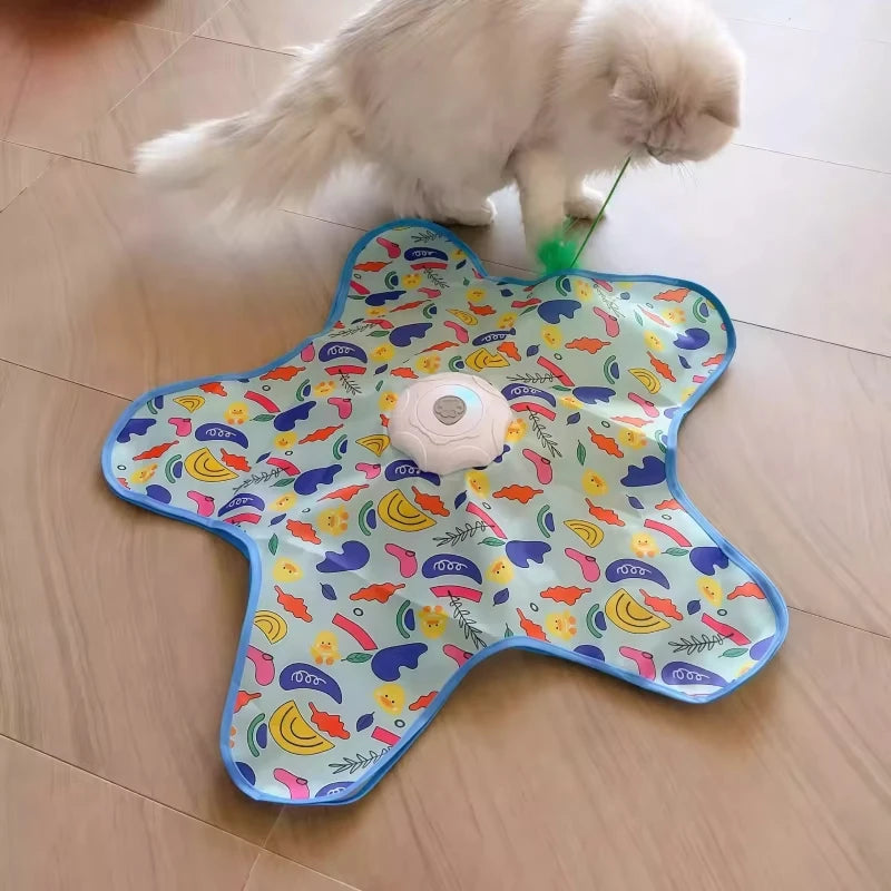 Cat hunting cover toy automatic turntable cat teasing stick pet game cover cat interactive toy hiding cover toy Mimi's favorite Vue