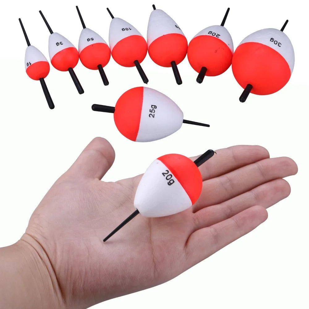 0.5g-60g High Hardness Buoy Float Hard Foam EVA Fishing Bobber Red And White Float Fishing Floats Floating Buoy Vue