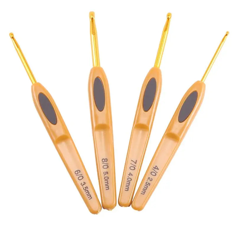 ABKW-24Pcs Handmade Crochet Hook Set Stitches Sewing Tool Home Knitting Needles Aluminum Alloy DIY Portable Vue