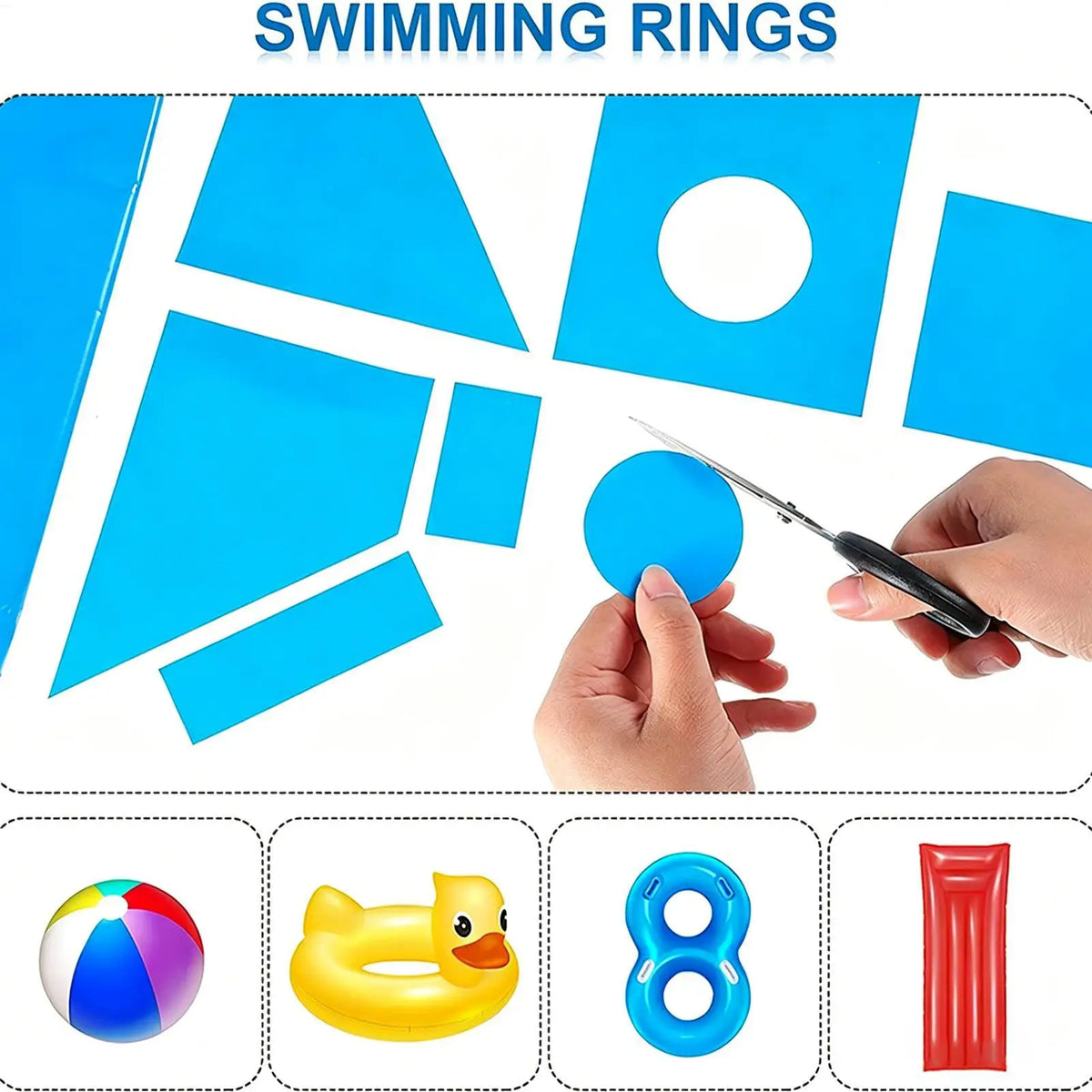 Large Pool Patch 125x85cm Waterproof Self-Adhesive Inflatable Repair Cover for Boat Hot Tub Swimming Ring Bathtub Bounce House Vue