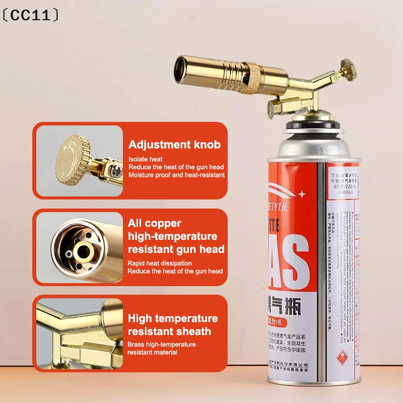 Portable Welding Gas Torch Flame Nozzle Butane Burner Outdoor Camp