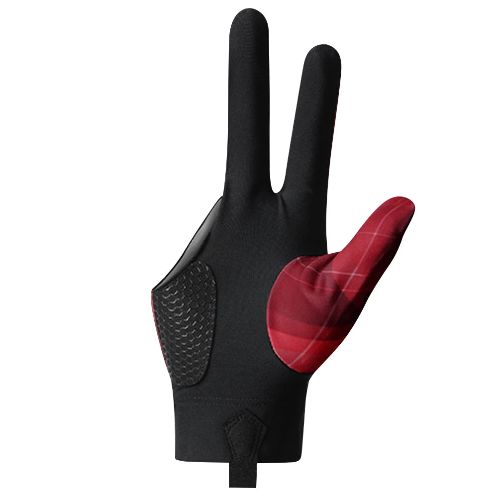 Billiard Pool Gloves Non-Slip Billiard Training Gloves Left/Right Hand Universal Billiard Sports Accessories Vue Black Red Right