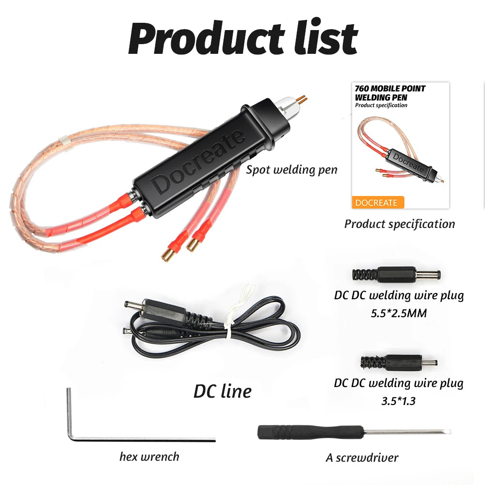 Spot Welding Pen Integrated Spot Welder Hand-held with Automatic Trigger for 18650 Battery Trigger Weld Mini Spot Weld Pen Tool Vue