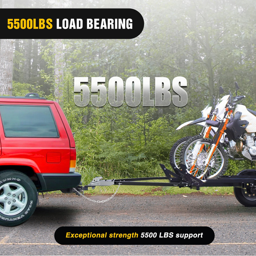 Nilight Tow Bar with Safety Chains, Coupler Fits 2-Inch Hitch Ball, 5500 lbs Towing Capacity, 41-in Opening Width, Bumper-Mounted Universal Towing Bar for RV, Car, Trailer, Truck, Alloy Steel Vue