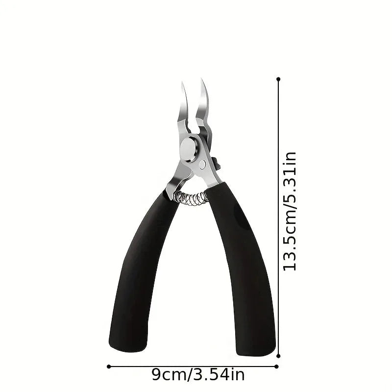 Stainless Steel Modern Concave Edge Toenail Clippers - Sharp, Curved Blade For Thick Nails, Ingrown Nail Precision Trimming, Uns Vue 1PC