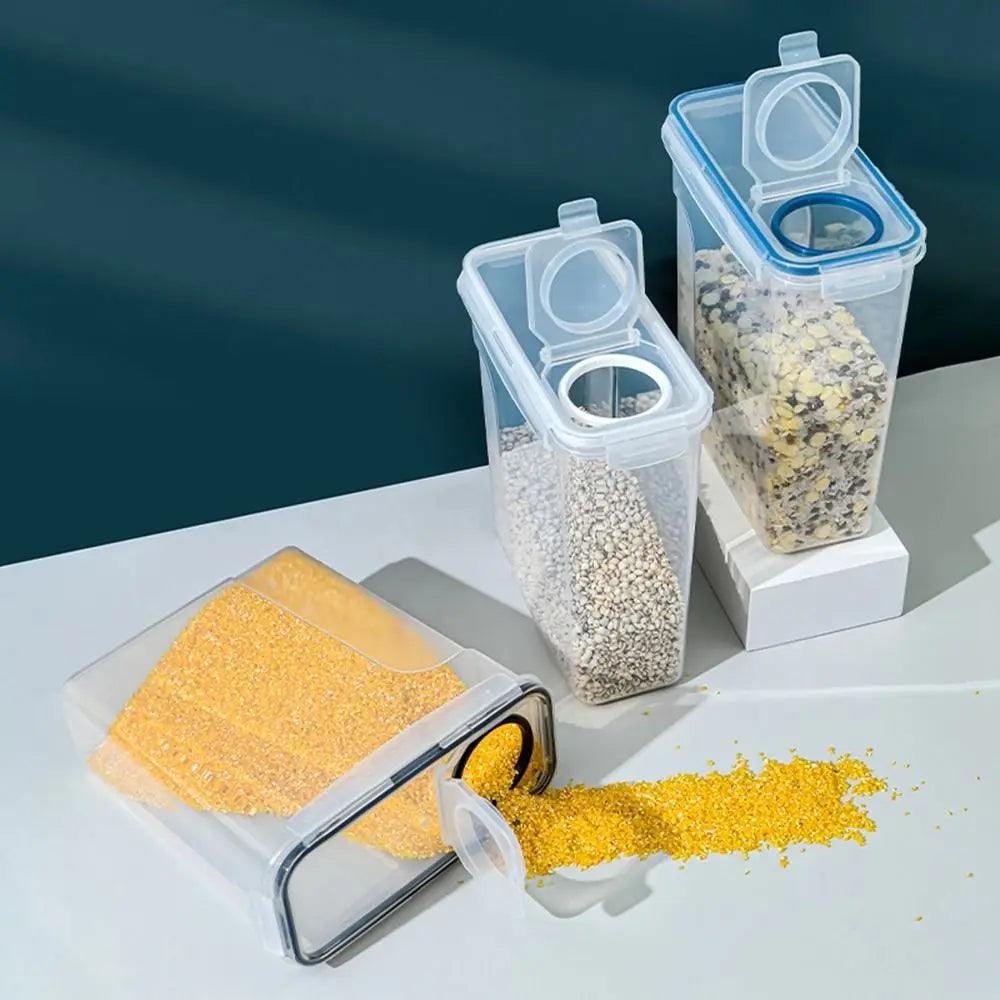 Plastic Cereal Storage Container Transparent Sealed Grain Storage Tank Moisture-proof Insect Proof Food Storage Box Snacks Vue