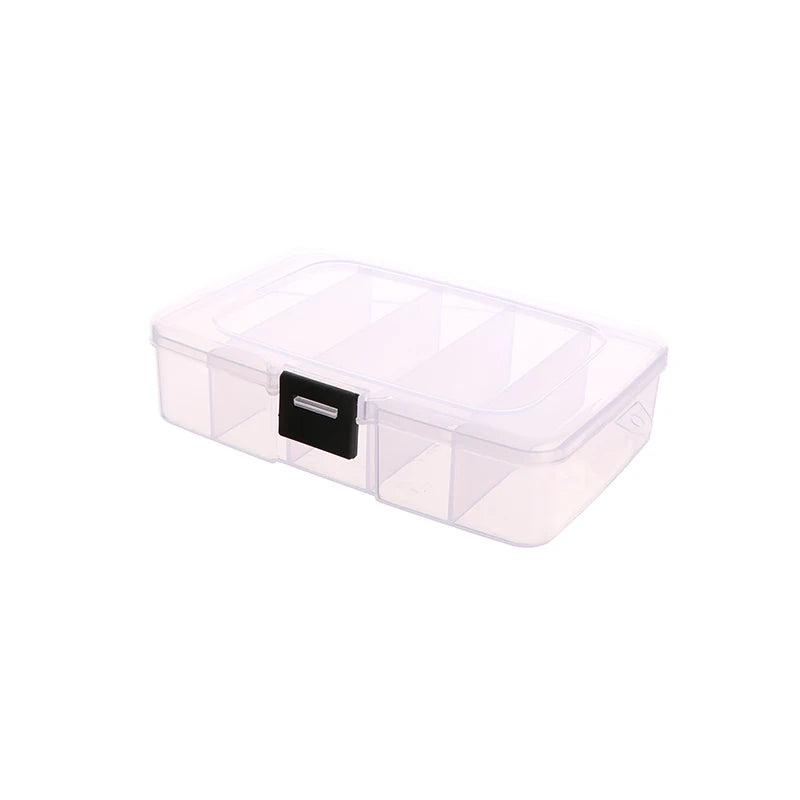 5/6-Grid Portable Plastic Storage Box Dust Proof Hair Clips Jewelry Organizer Household Travel Small Accessories Container Case Vue black-143x94x35mm
