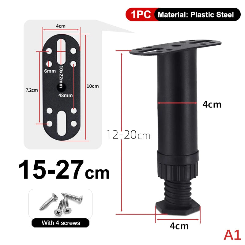 Telescopic Adjustable Bed Beam Support Furniture Legs Load Bearing Non-Slip Noise Reducing Base For Sofas, Bed Frames, Tables Vue A1