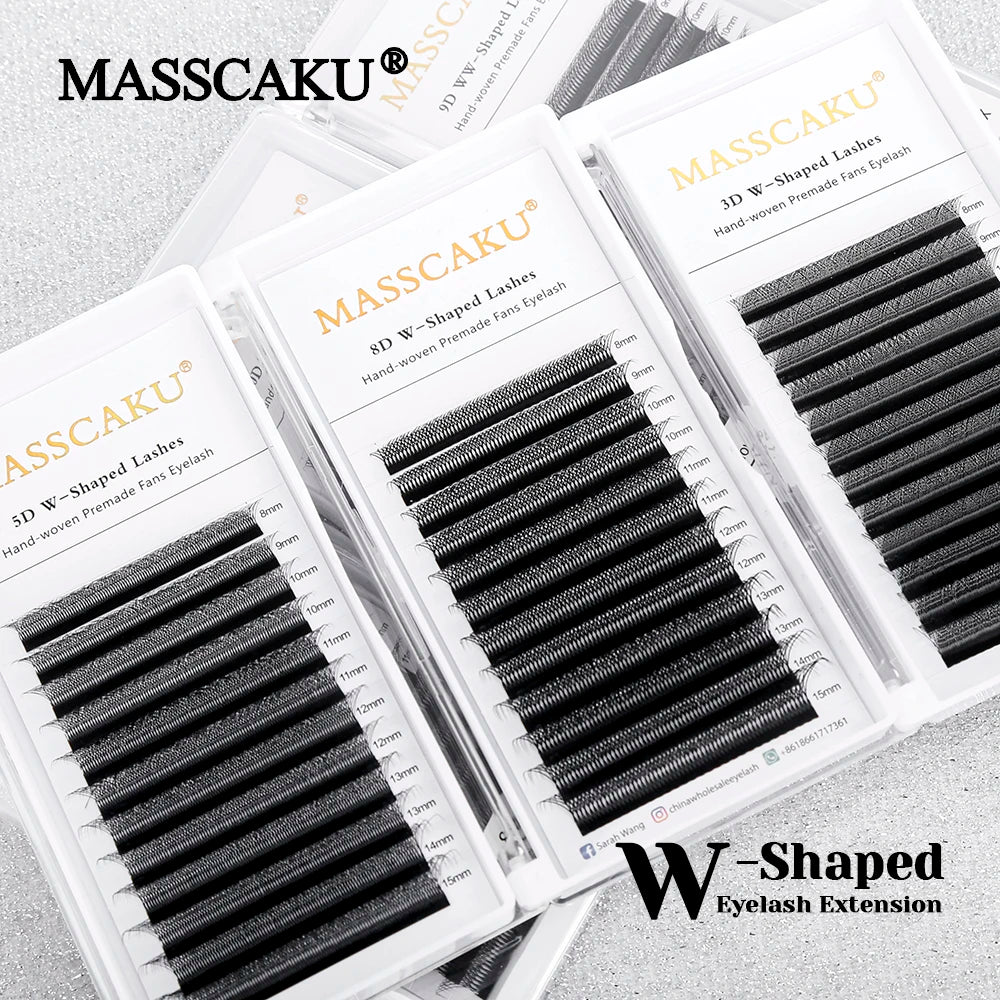 Customized Private Logo Fast Grafting Multi-texture Premade Volume Fans Eyelash 0.07mm Easy Fanning W Clover Lashes Makeup Tools Vue