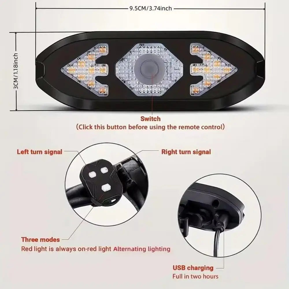 USB Bike Tail Light Back Sensing Light Cycling Brake Sensing Lamp for Scooter Bike Mountain Road Daily Commuting Trip Outdoor Vue Black
