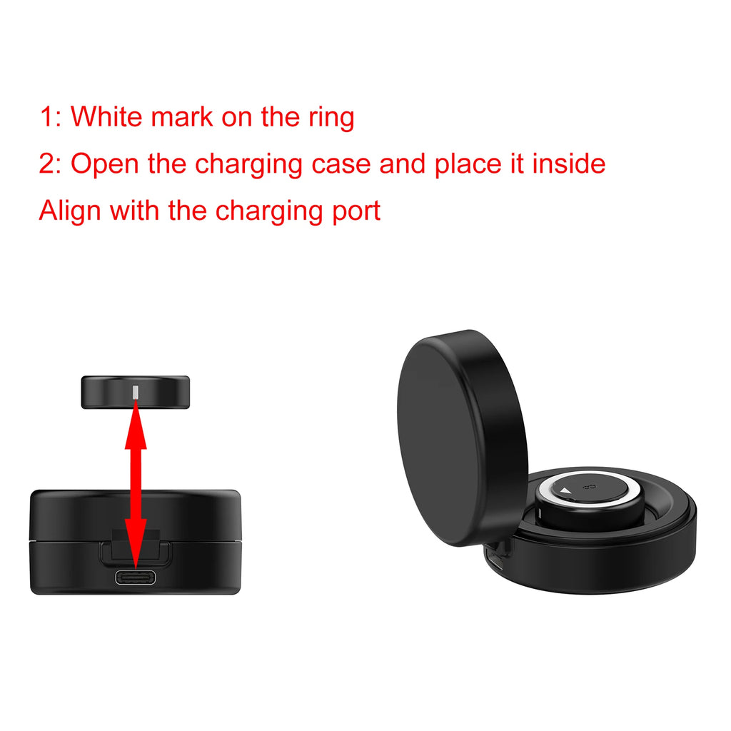 Compatible for Oura Ring Gen 4 Charging Case, Portable Wireless Charger Dock with Built-in Battery & Safe Protection + USB-C Vue
