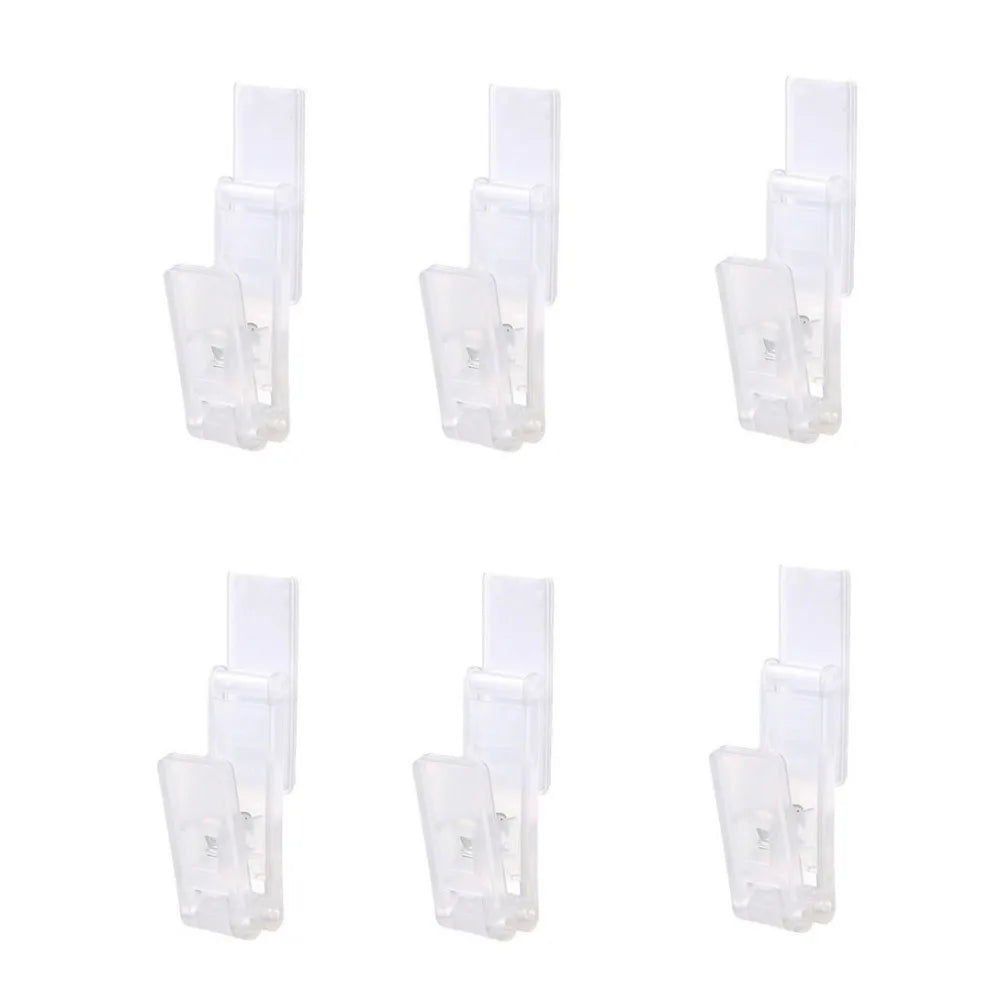 6PCS Creative Plastic Folding Hanging Clip No-Punch Self Adhesive Glove Clips Anti-slip Dishcloth Clips Living Room Vue 6 Pieces