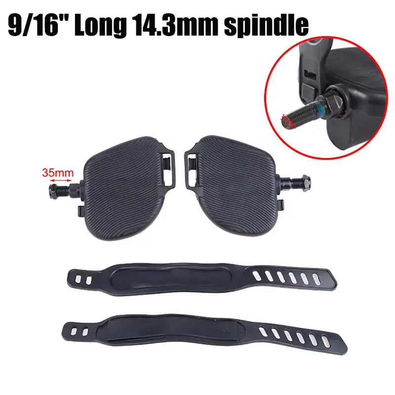 Stationary Exercise Bike Pedals 1 Pair Anti Slip With Straps Replacement Parts For Home Gym Indoor Fitness Vue D