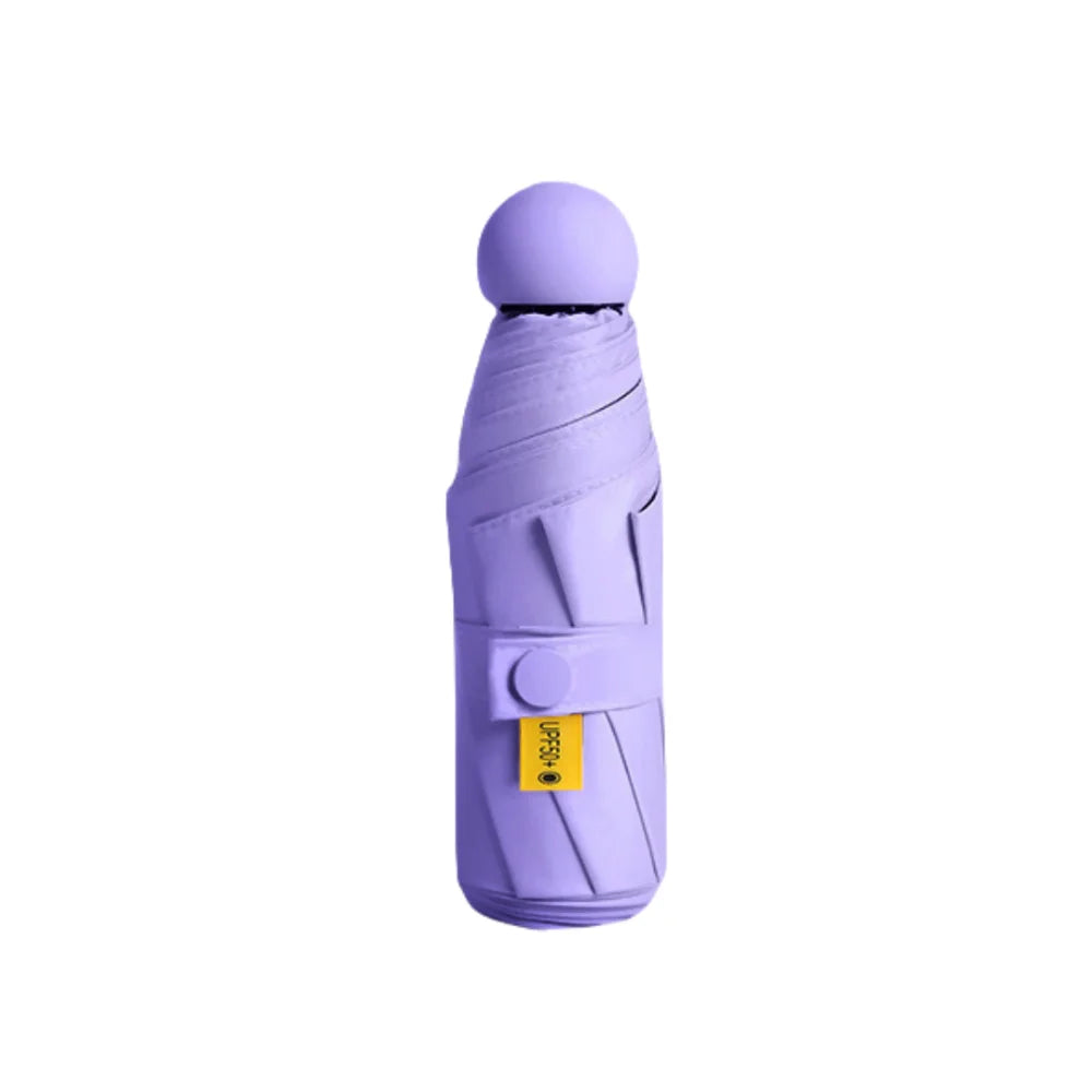Mini Capsule Folding Umbrella UPF50+ Box Sun Rain Vinyl UV Sunshade Vue Purple
