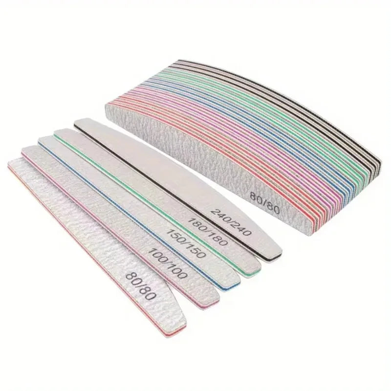 1 3 5 10Pcs Professional Nail File Set 80 100 150 180 240 Grit Sandpaper Manicure Pedicure Sanding Tools Nail Care Accessories Vue