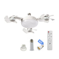 E27 Dimmable LED Socket Drone Fan Light with RC & Extension Rod Light Bulb Fans 2 In 1 Hanging Fans for Dining Room Living Room Vue white China Mainland