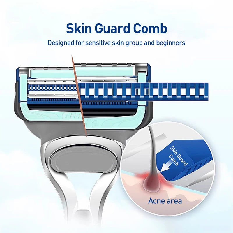 Gillette SkinGuard Manual Razor – Nano-Thin Blades, Sensitive Skin Manual Shaving Razor Vue