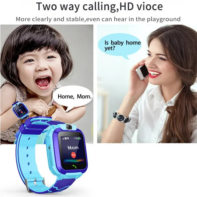 Children Smart Watch SOS Phone Watch Q12 Smartwatch Camera With Sim Card Waterproof IP67 Kids Gift For IOS Android Vue