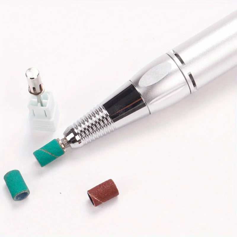 Nail Art Dead Skin Removal Sanding Band Mandrel Bit 1PC Silver Golden Color Titanium Grinding Head Shaft Manicure Pedicure Tool Vue
