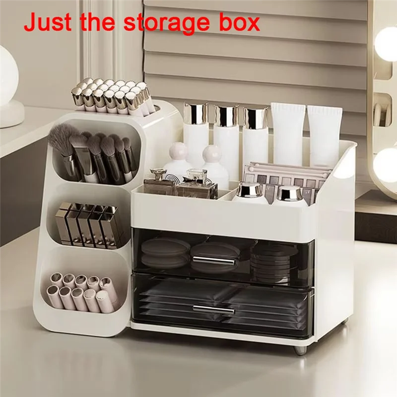 Drawer Style Makeup Storage Box Dormitory Organizer Plastic Cosmetics Skincare Dressing Table Desktop Sundrie Containerabkw Vue