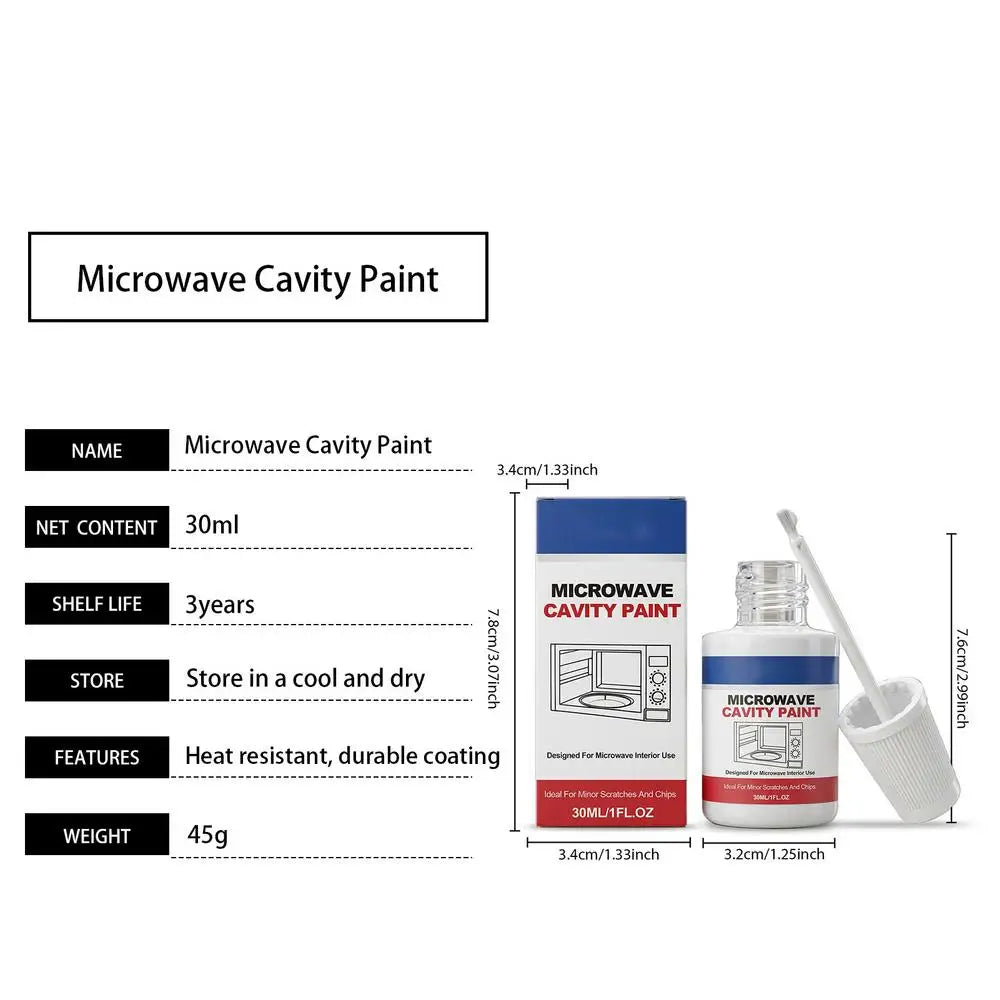 30ml Microwave Interior Cavity Paint High Gloss Appliance Repair Touchup Coating Care For Home Kitchen Apartment Restaurant Vue A