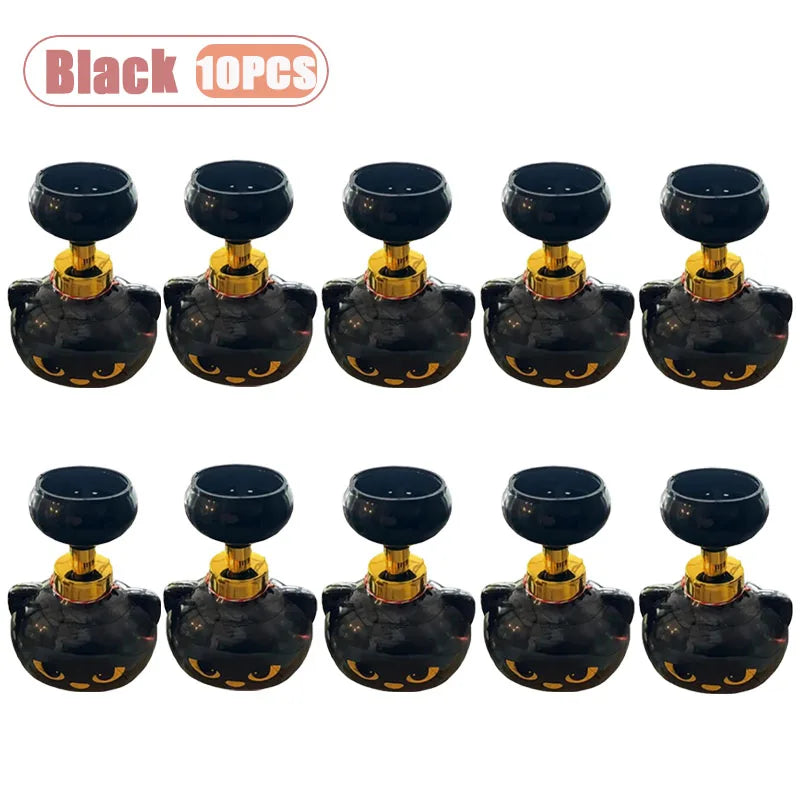 1-10PCS Black Cat Paw Foam Soap Pump Dispenser Refillable Hand Wash Bottle for Bathroom Sink Halloween Decor Cat Lovers Gift Vue Black-10PCS