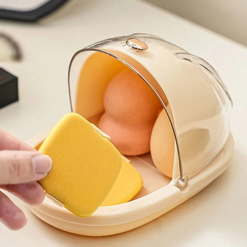 Makeup Sponge Holder Dustproof Cosmetic Egg Storage Box Powder Sponge Storage Box Make Up Blender Case Cosmetic Puff Holder Vue