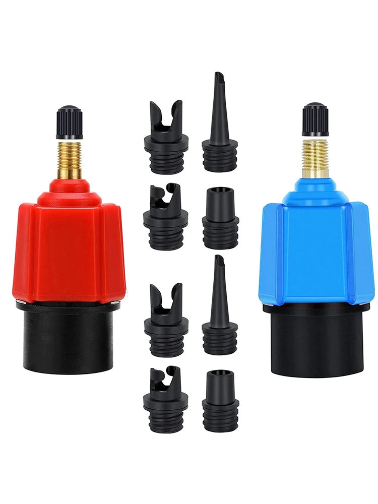 Paddle Board Valve Adapter Rubber Boat Canoe Kayak Pump Converter with 4 Nozzles Vue