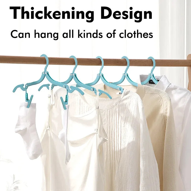 Foldable Travel Clothes Hanger with Storage Bag Portable Lightweight Laundry Rack for Business Trip Dorm Home Travel Use Vue