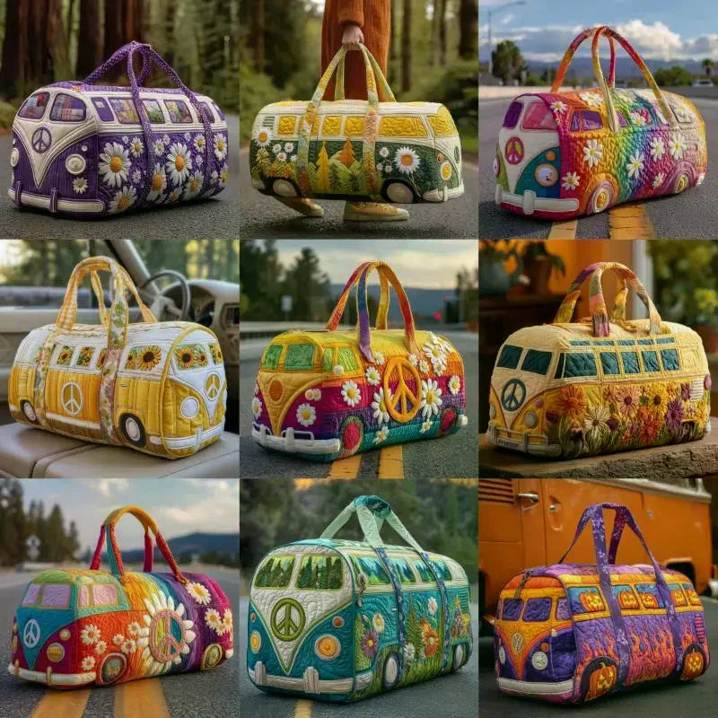 Women 3D Quilting Craft Travel Duffel Bag Fashion Sun Mountain Forest