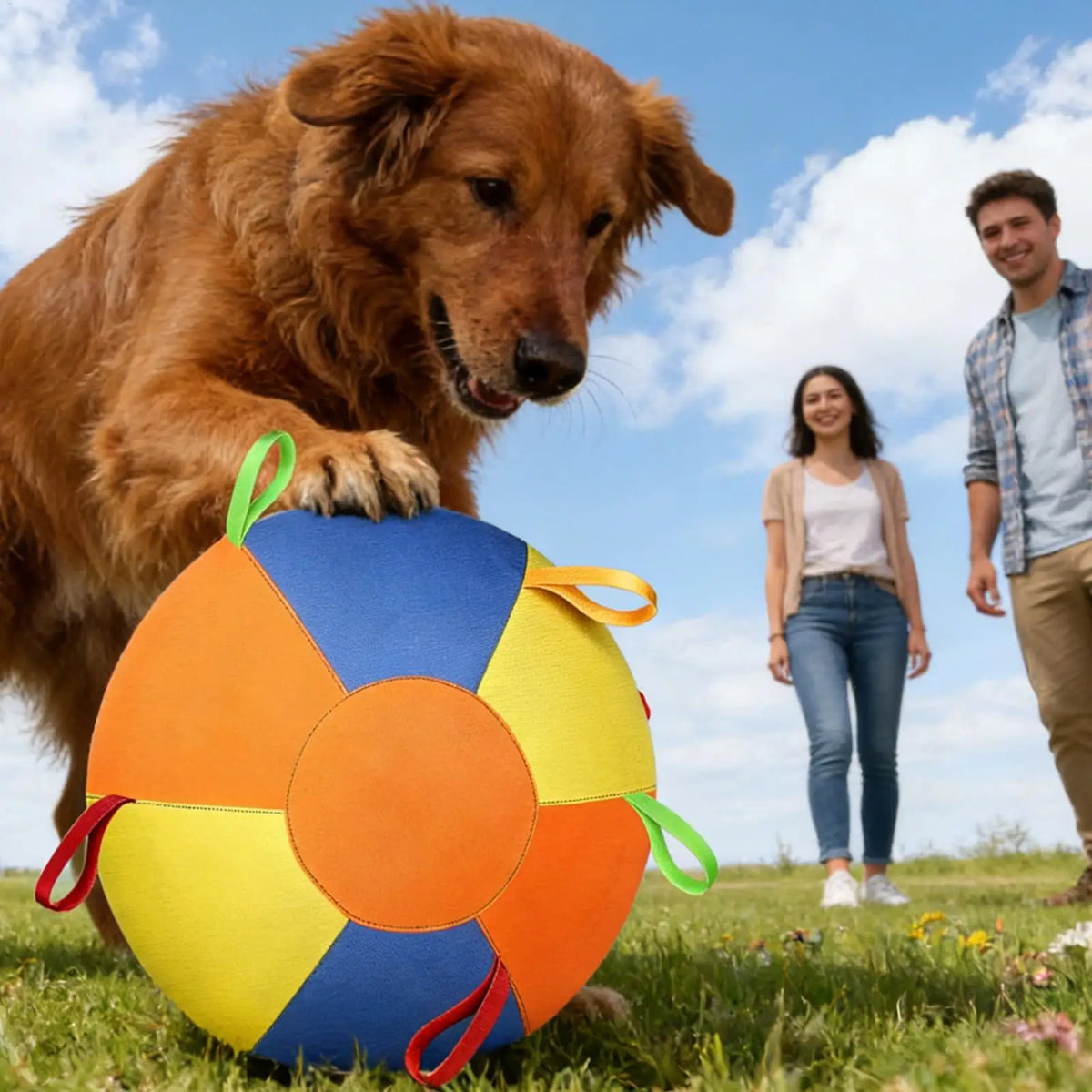 25/45/55CM Inflatable Herding Ball for Dogs with Handle, Calming Puppy Toy for Outdoor Yard Small Dog Water Play & Exercise Pool Vue
