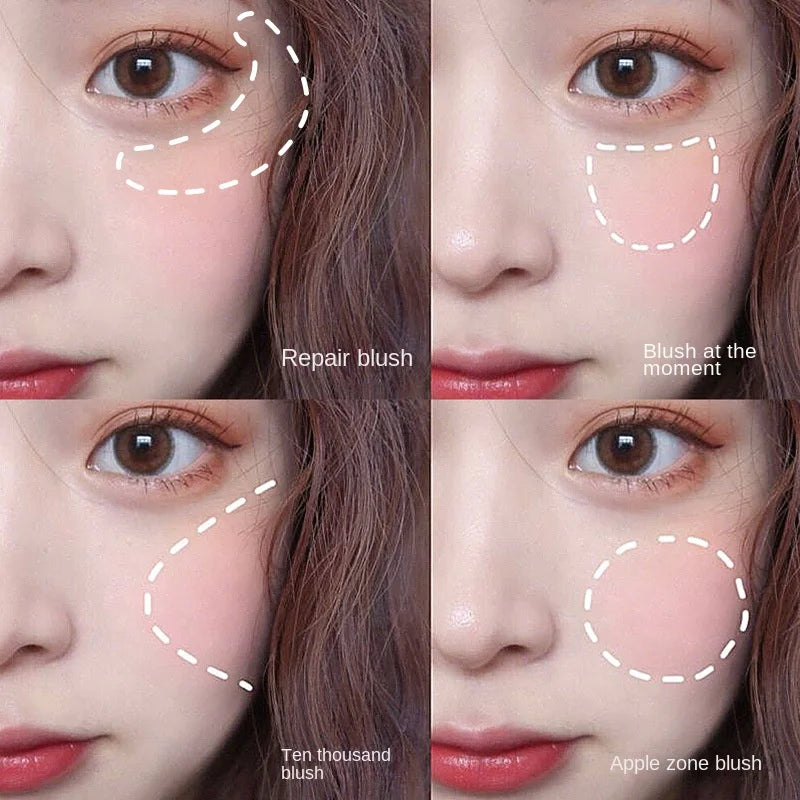 6Colors Peach Highlight Blush Eye Shadow Makeup Palette Multifunctional Face Brightening Shimmering Powder Shimmer Eye Shadow Vue