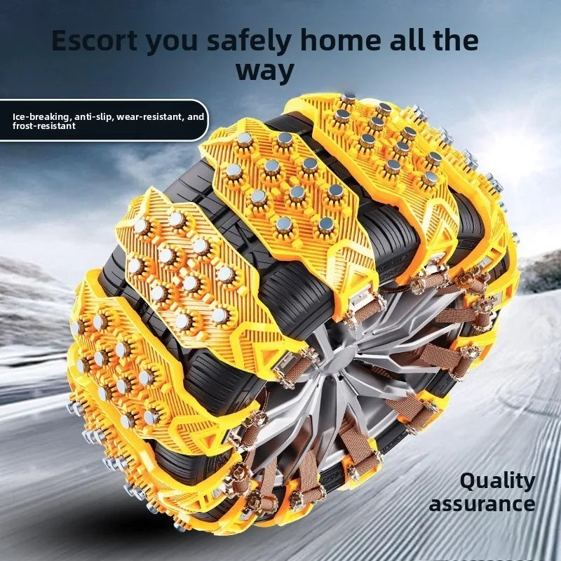Snow Chains for Car Tires Universal Fit Heavy Duty Anti Slip Traction for SUV Sedan Winter Driving on Snow Ice Roads Vue