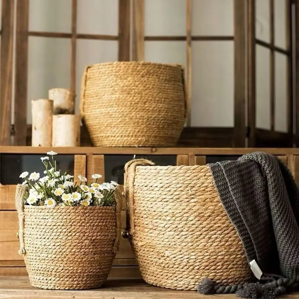 Garden Terraces Flower Pot Basket Planter Furniture Decoration Grass
