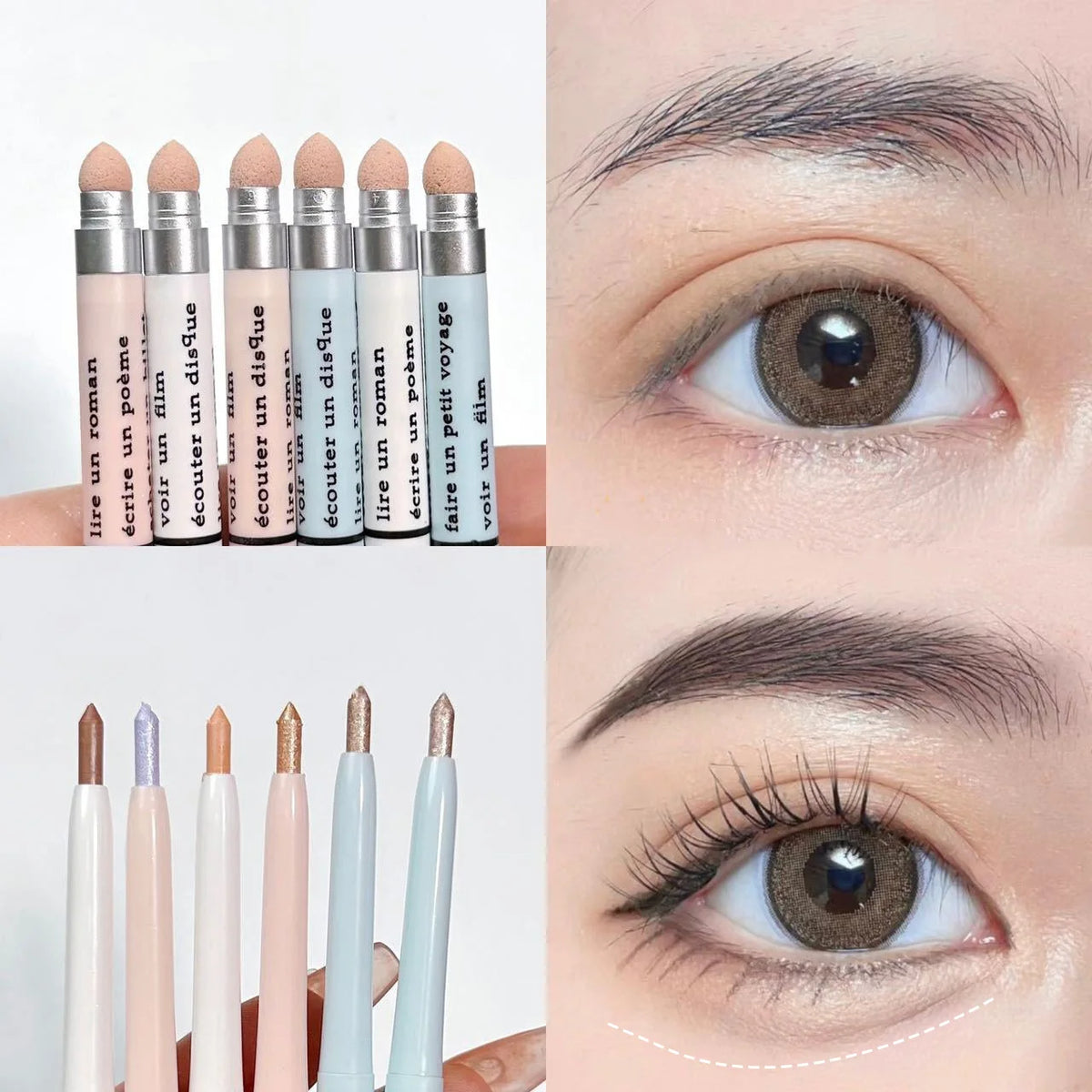 Double-end Lying Silkworm Eyeliner Pencil Diamond Glitter Matte Aegyosal Pen Brightening Cream Eyeshadow Highligher Makeup Vue