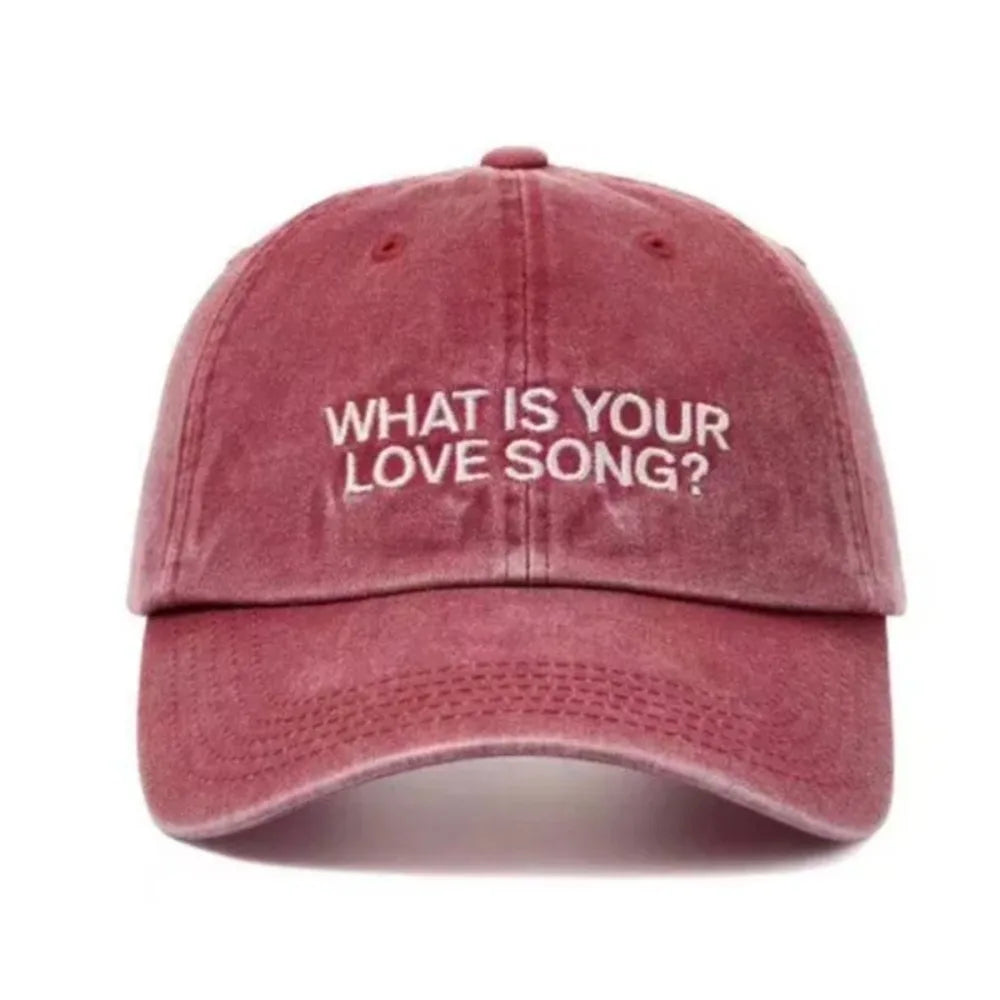 Printed Design Washed Cotton Baseball Cap Soft Adjustable Distressed Vue Red