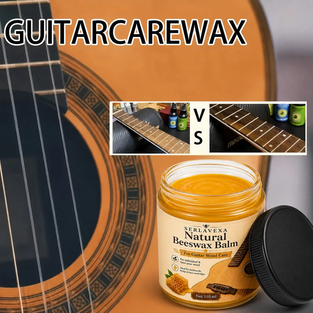 SERLAVEXA Acoustic Guitar Wood Care Natural Beeswax Polish Bridge Fretboard Restorer Instrument Maintenance Kit Accessories Vue