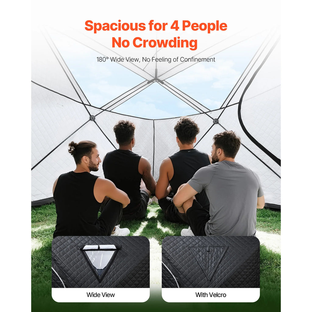 4-Person Portable Outdoor Sauna Tent | Steam & Dry | Camping Portable Sauna Tent Vue