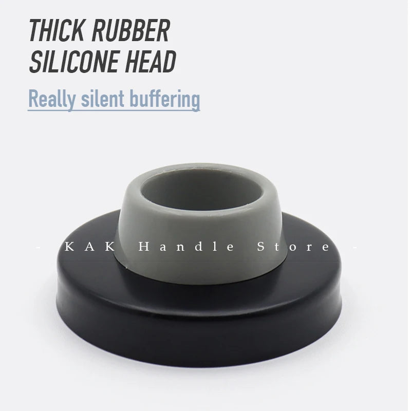 KAK Silicone Rubber Door Stopper Anti-collision Wall Protector Black Door Damper Buffer Glass Door Stainless Steel Door Hardware Vue