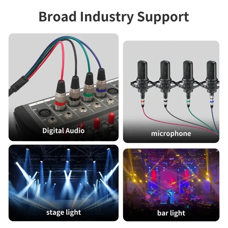 Hot-4 Channel XLR Cable Microphone Patch Cable 3Pin XLR Speaker Cable For Live, Recording, Studio Vue