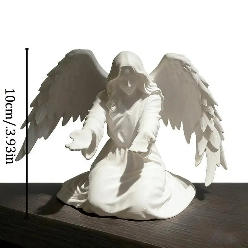 3D Printed Plastic Angel Pen Stand Desktop Organiser Rack Pen Holder Plastic Non-Slip Base Stable Desktop Organizer Gift Idea Vue White
