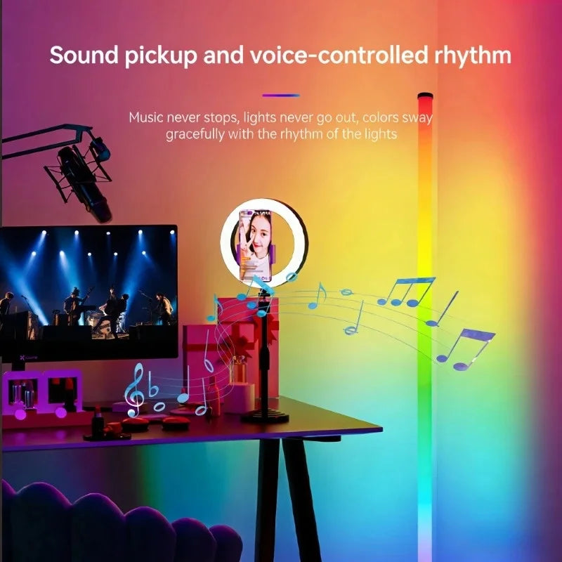 Smart RGB LED Corner Floor Lamp 103CM Remote Control Standing Stand Light for Bedroom Living Room Atmosphere Decor Lamp Vue