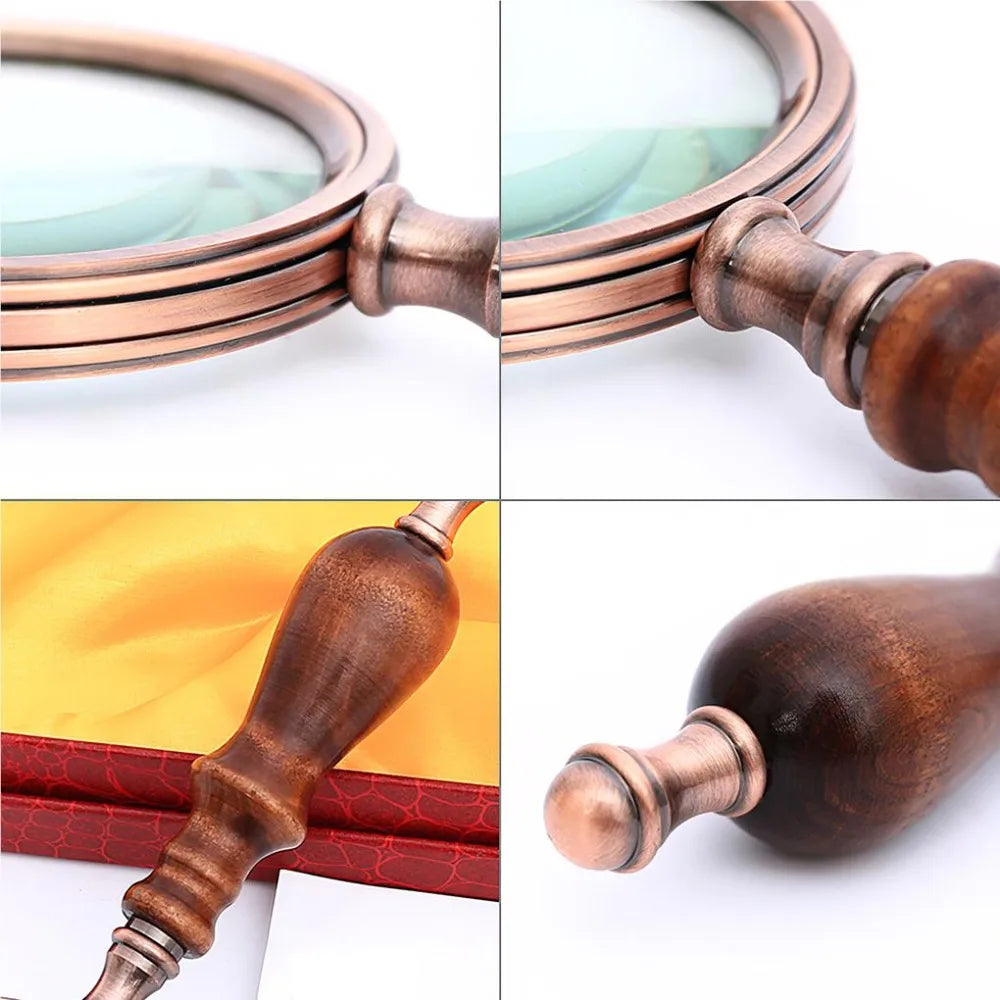 with Wooden Handle Newspaper Book High Quality High Magnification Magnifier Reading Magnifier Jewelry Loupe Eye Loupe Glass Vue