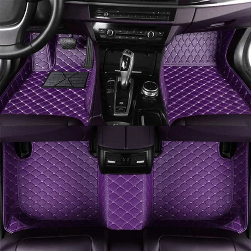 Custom Car Floor Mats For Audi A6 A6L S6 2004-2025 3 PCS Full Coverage All Weather AUTO Interior Accessories Carpets Foot Pads Vue Purple A6L 2019-2025