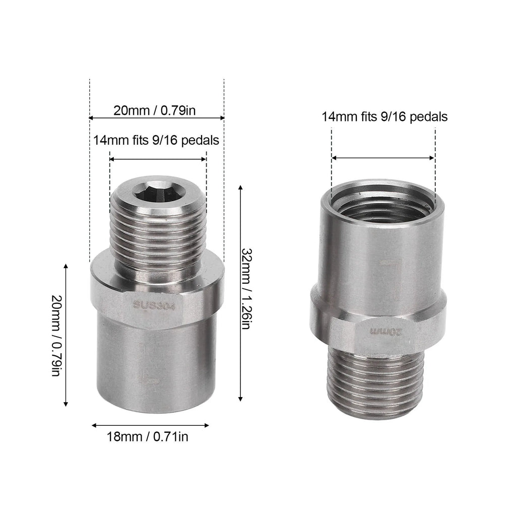 Pedal Extender Bike Pedal Extender Stainless Steel Extend By 20mm Extended Pedal Spacer for Mountain Road Bike Vue